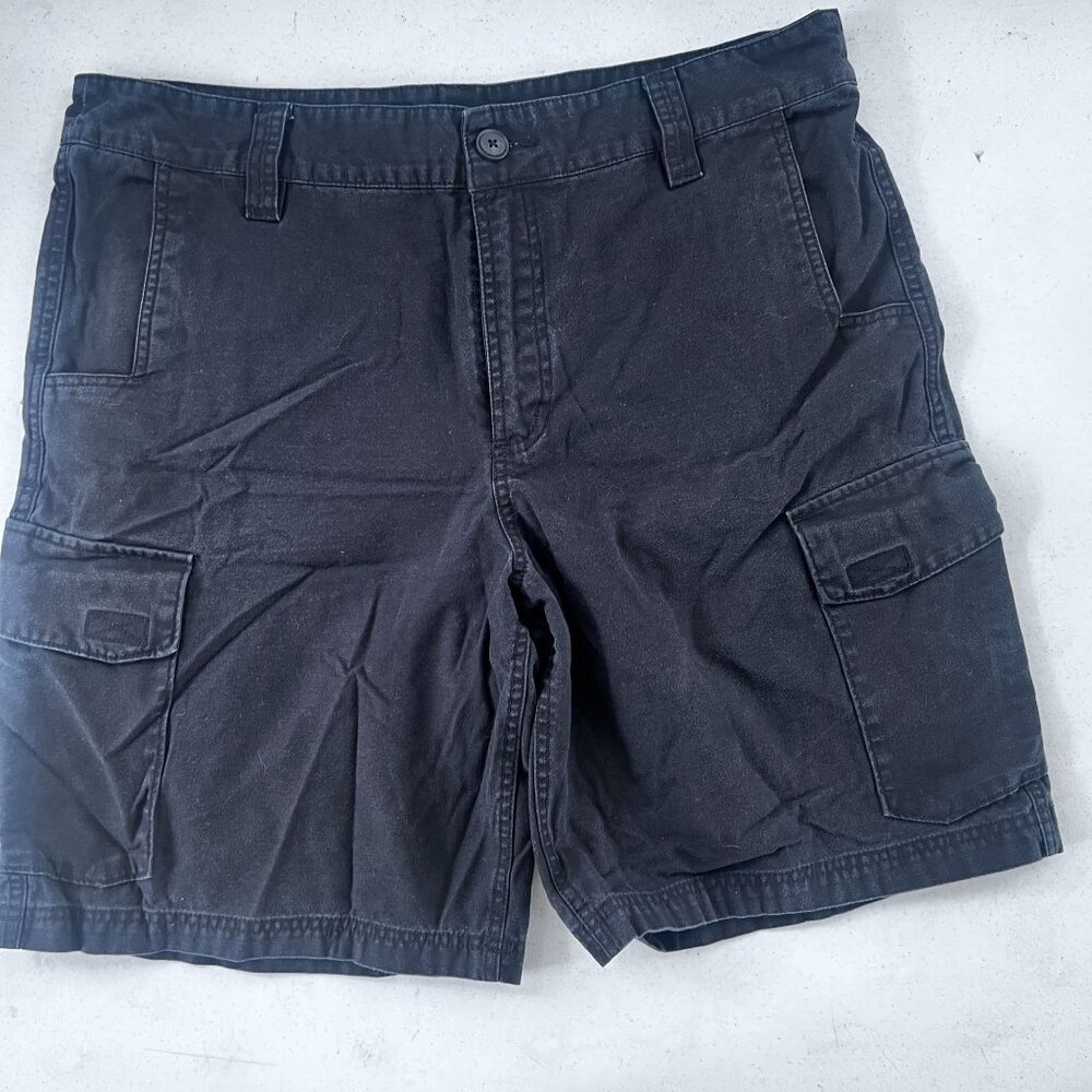 Mens Cargo Shorts 36W Magellan Black Cotton Durable Outdoor Wear‎ Hiking Fishing
